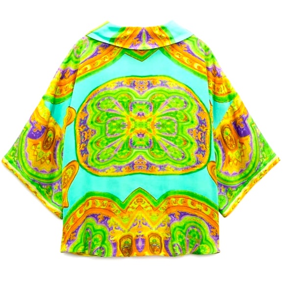 Zara flowy printed blouse - Picture 3 of 12